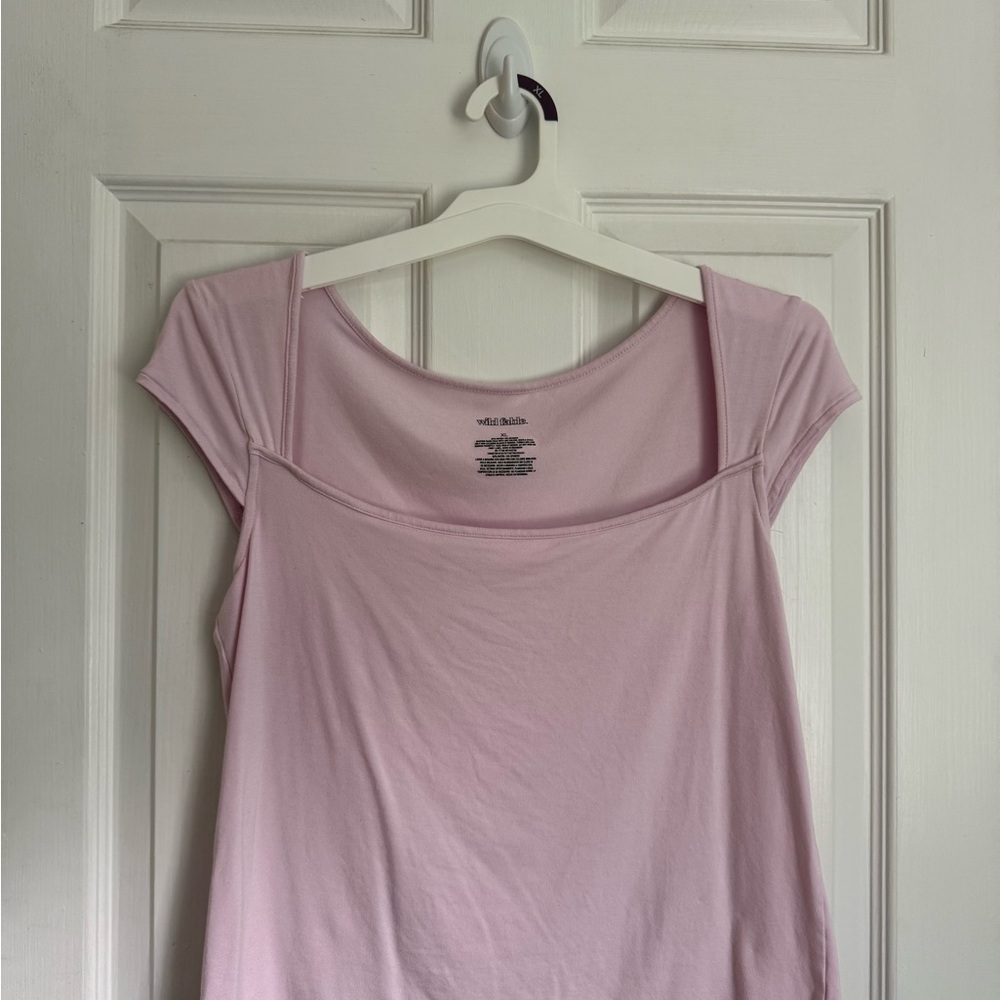 Wild Fable Pink Fitted Cap Sleeve Blouse